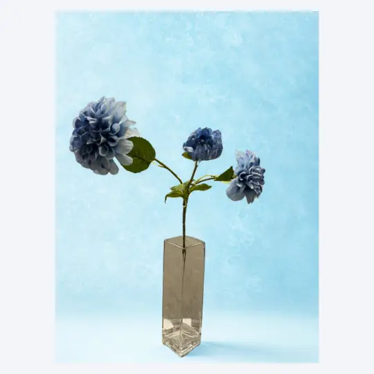 Dahlia Spray x2 with Bud 29" - Blue