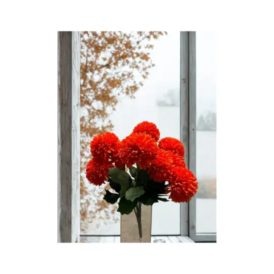 Pompom Bush 14" x9 - Orange