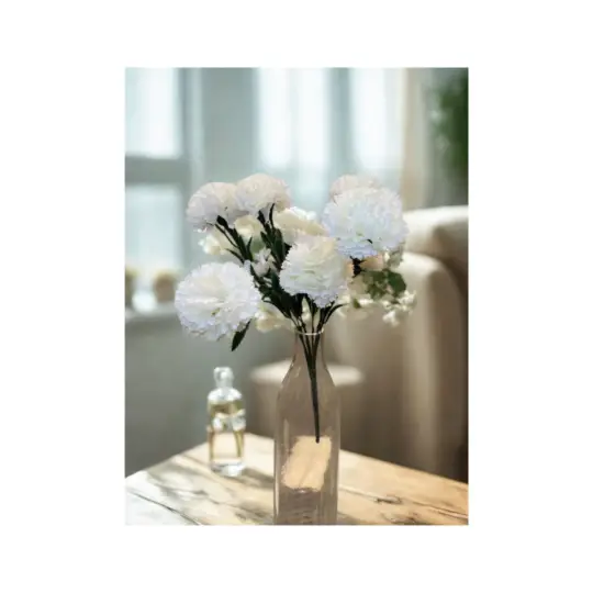 Carnation Bush 18" x14 heads - White