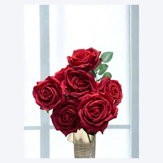 Rose Bush x7 17" - Red