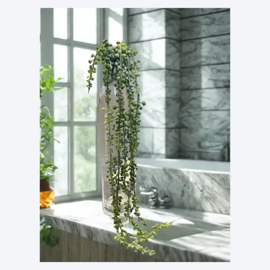 Hanging String of Pearls 29" - Green