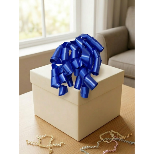 Pack of 12 - Curly Ribbon Bow 6"W x 8"L - Electric Blue