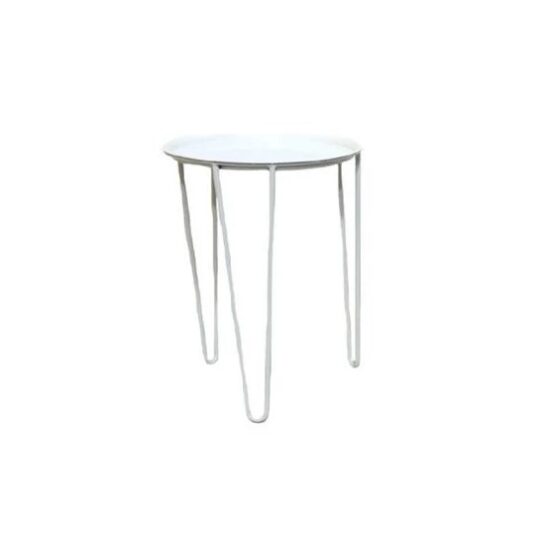 18"H x 14"D METAL TABLE - WHITE