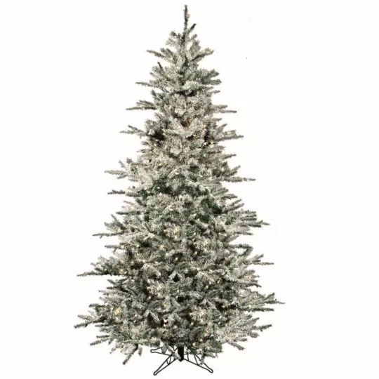 7.5' Dual LED Flocked Vail Tree - Green/White / 600 lights 57"D 8 Function