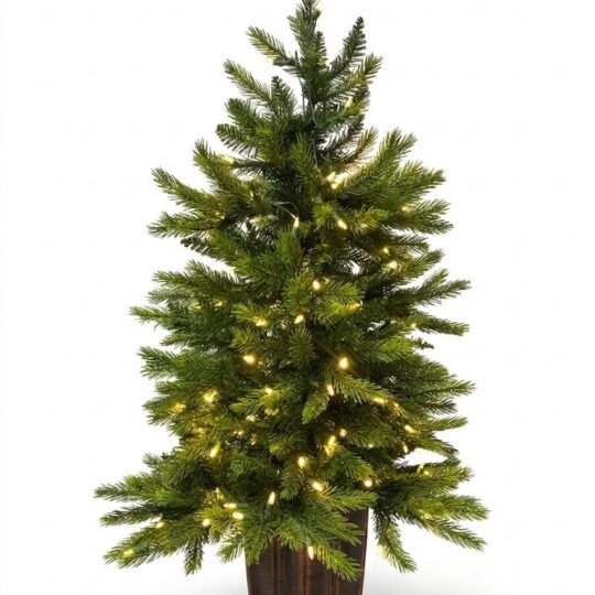 42" LED Potted Kingston Spruce Tree - Green/Multi / 150 lights 26"D