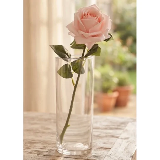 Real Touch Rose Stem 25" - Blush