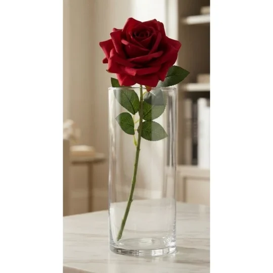 Real Touch Rose Stem 25" - Red