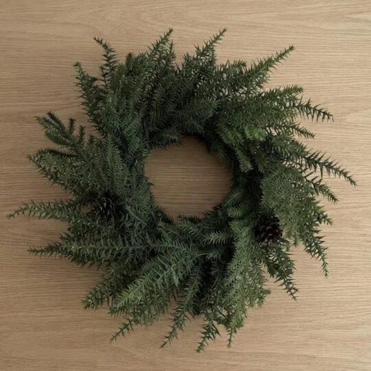 Real Touch Noble Fir 14" 3.5"D Candlering - Green