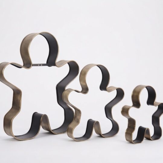 Set of 3 Gingerbread Cookie Cutter 16"/22"/28" - Antique Gold