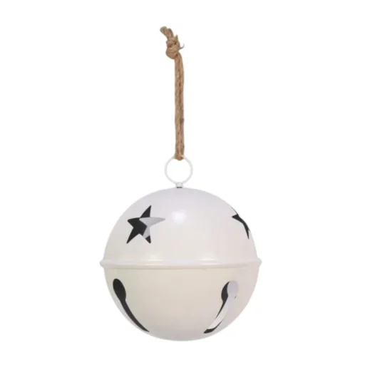Metal Ornament Bell 6" - White
