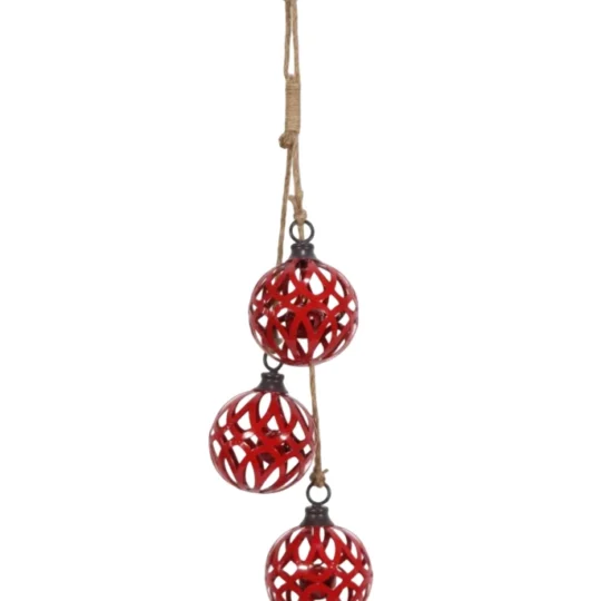 Metal Bell Hanger 24" x3 5" Bells - Red