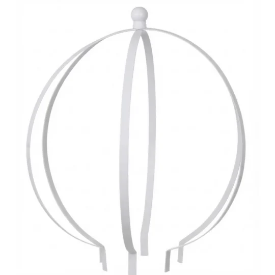 Metal Round 20" Orb for Planter - White