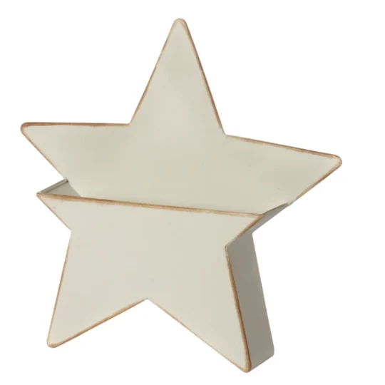 Metal Pocket Star Planter 15" - White