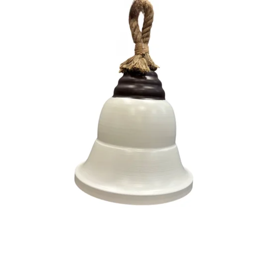 Metal Rustic Bell 18"H 13"W - White
