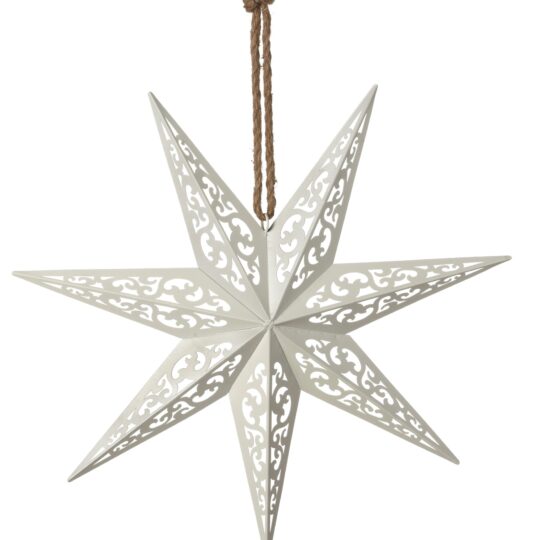 Metal Hanging Star 20" - White