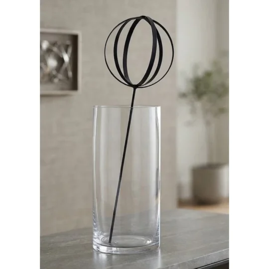 Metal 6"D Ball on 17" Stake - Black