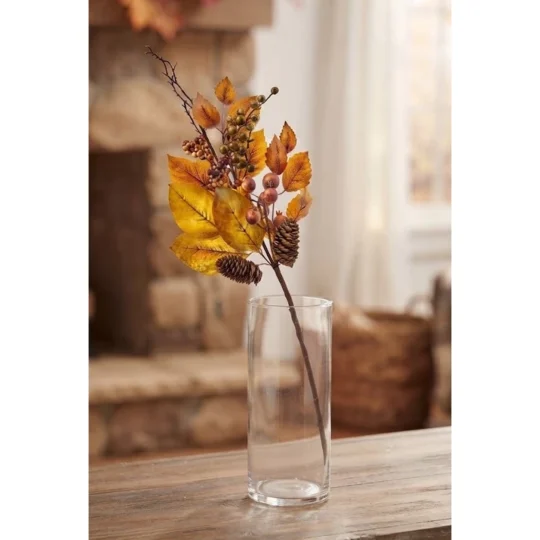 Beech/Berry/ Pine Cone 24" Spray - Brown/Golden