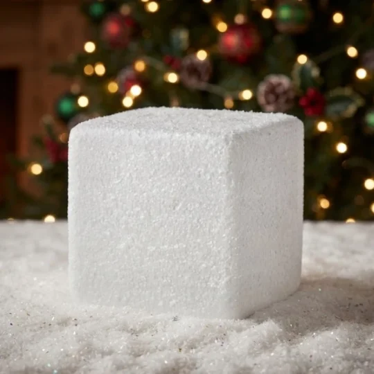 Styro Ice Cube 6" x 6" - White
