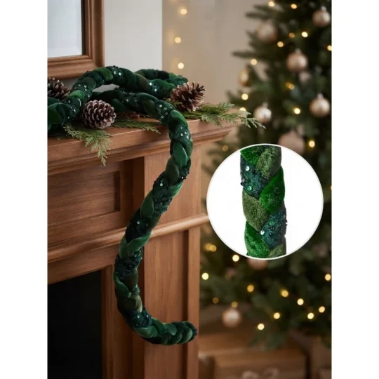 Velvet Braided Roping 5' - Green