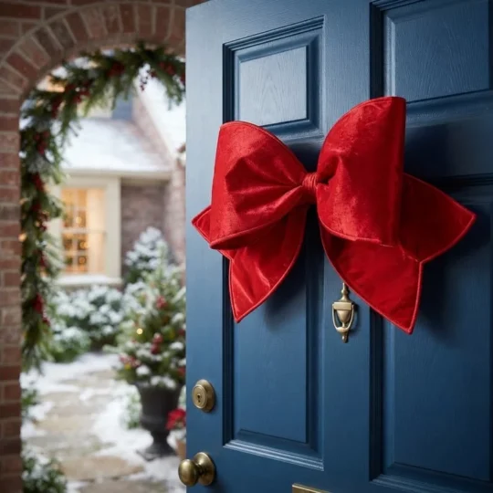 UV Outdoor Velvet Bow 24" - Red