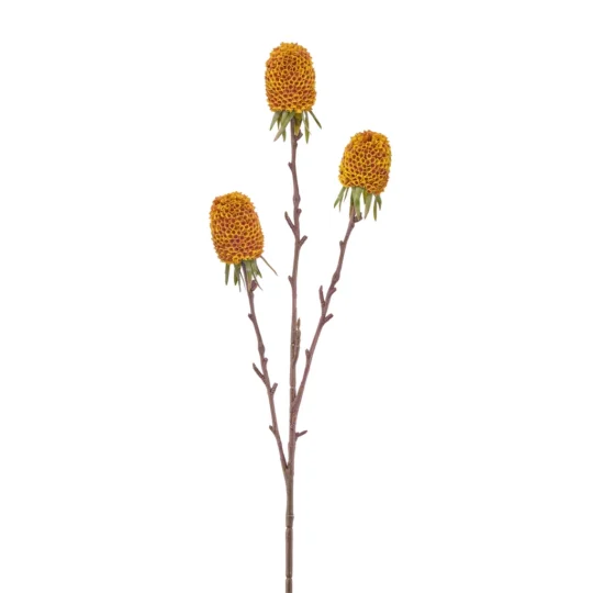 Thistle Spray x3 29" - Golden Yellow/Orange